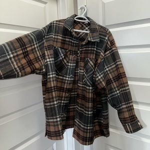 XXL Plus Size Brown Plaid Shacket - LIKE NEW ⭐️🆕